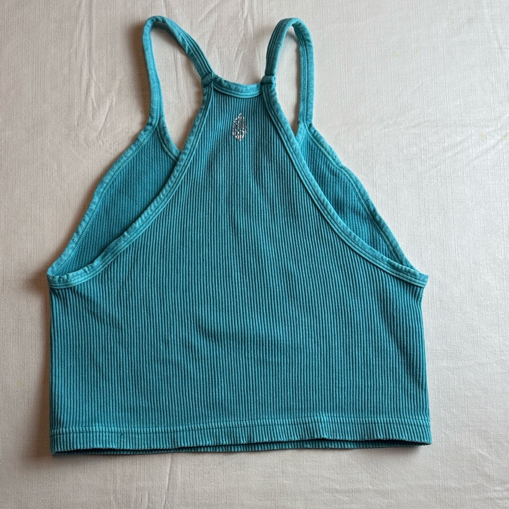 FP Movement Run Happy Tank Gray and Teal Ribbed Tank Tops Size M/L - Picture 10 of 11